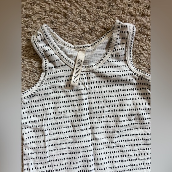 Childhoods Clothing Tank Top black dashes on cream - Size 3T unisex 😊 - Picture 3 of 4